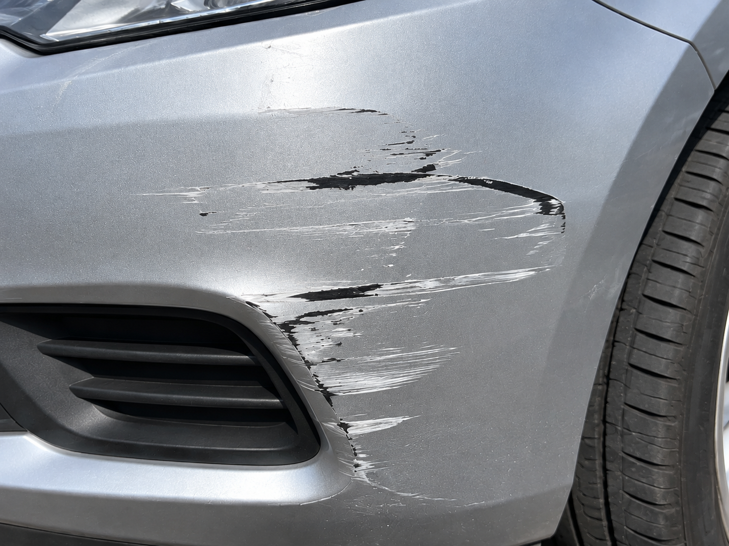Close-up of damage